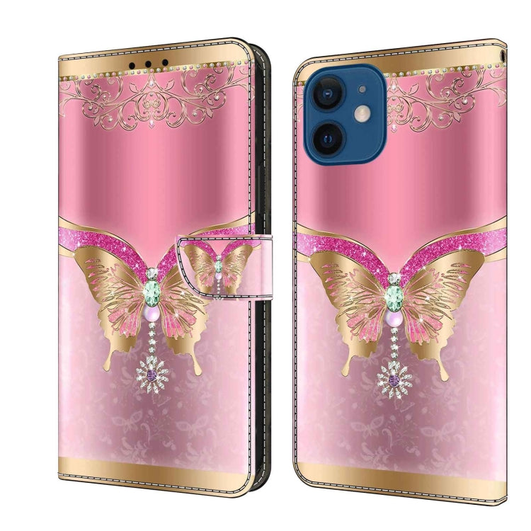 Crystal 3D Shockproof Protective Leather Phone Case, For iPhone 12 mini / 13 mini