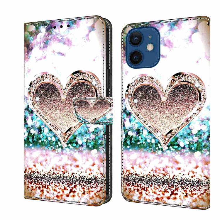 Crystal 3D Shockproof Protective Leather Phone Case, For iPhone 12 mini / 13 mini