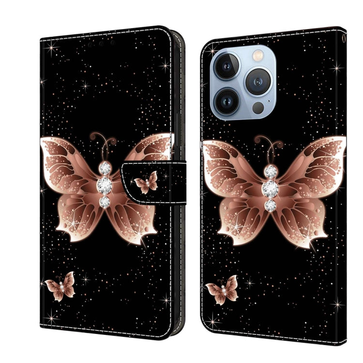 Crystal 3D Shockproof Protective Leather Phone Case, For iPhone 13 Pro