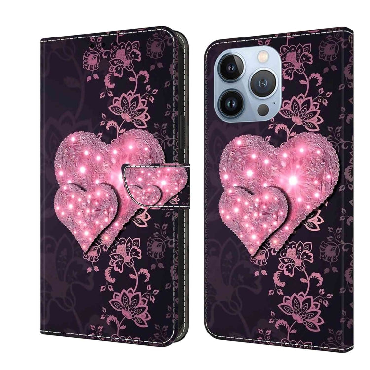 Crystal 3D Shockproof Protective Leather Phone Case, For iPhone 13 Pro