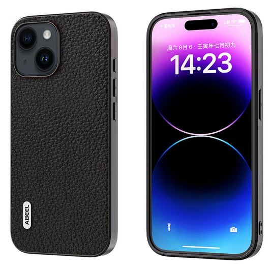 ABEEL Genuine Leather Litchi Texture Phone Case, For iPhone 15 Plus, For iPhone 15, For iPhone 14 Plus, For iPhone 14, For iPhone 14 Pro, For iPhone 14 Pro Max