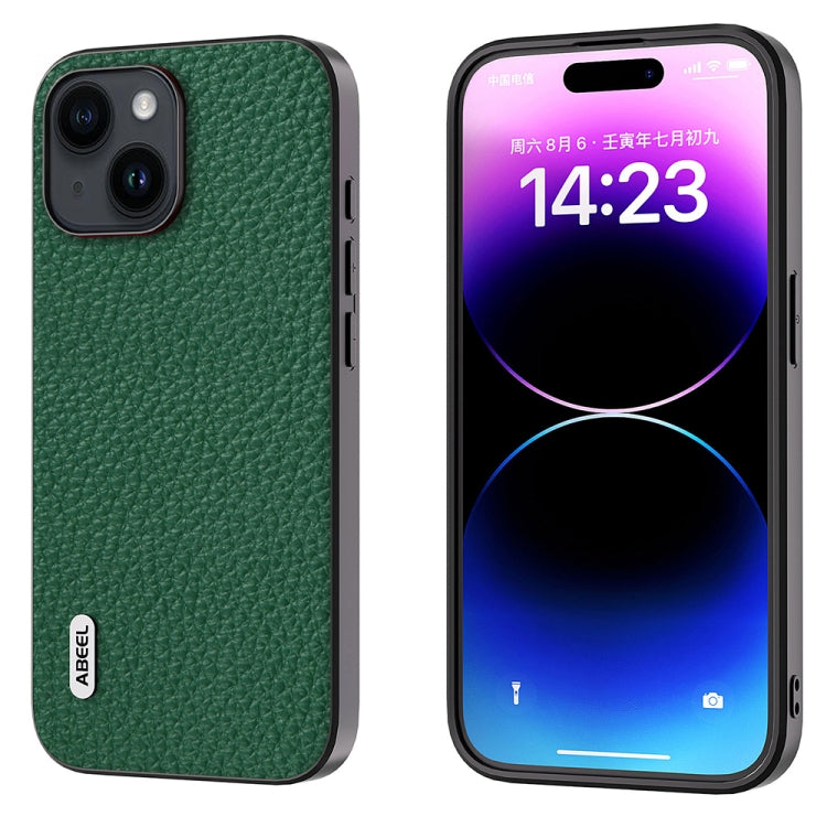 ABEEL Genuine Leather Litchi Texture Phone Case, For iPhone 15 Plus, For iPhone 15, For iPhone 14 Plus, For iPhone 14, For iPhone 14 Pro, For iPhone 14 Pro Max