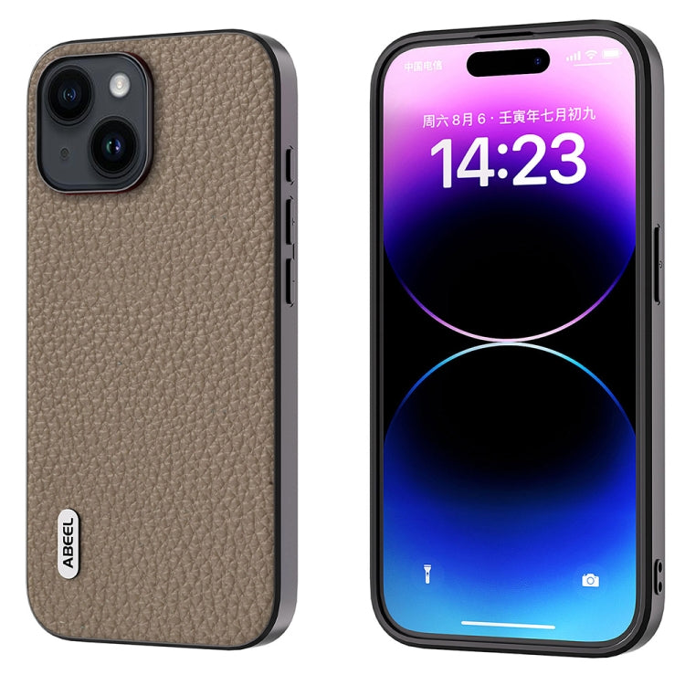 ABEEL Genuine Leather Litchi Texture Phone Case, For iPhone 15 Plus, For iPhone 15, For iPhone 14 Plus, For iPhone 14, For iPhone 14 Pro, For iPhone 14 Pro Max