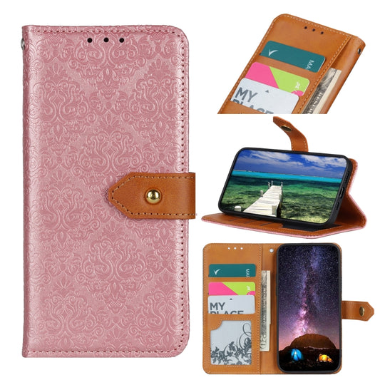 European Floral Embossed Leather Phone Case, For iPhone 15