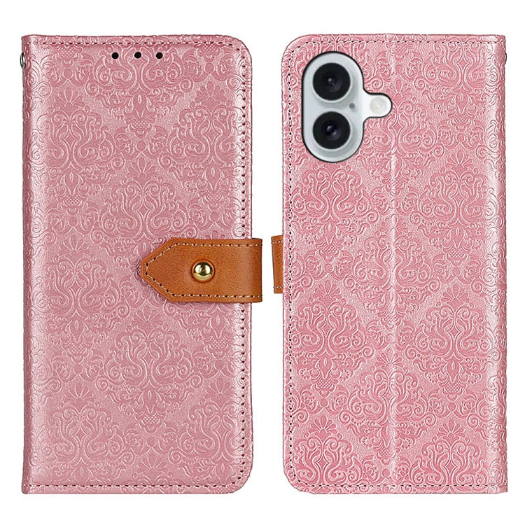 European Floral Embossed Leather Phone Case, For iPhone 16 Pro Max, For iPhone 16 Pro, For iPhone 16 Plus, For iPhone 16, For iPhone SE 2024, For iPhone 15 Pro Max, For iPhone 15 Pro, For iPhone 15 Plus, For iPhone 15