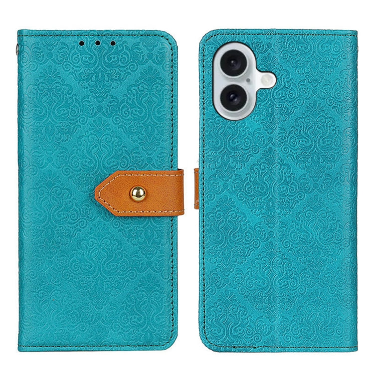 European Floral Embossed Leather Phone Case, For iPhone 16 Pro Max, For iPhone 16 Pro, For iPhone 16 Plus, For iPhone 16, For iPhone SE 2024, For iPhone 15 Pro Max, For iPhone 15 Pro, For iPhone 15 Plus, For iPhone 15