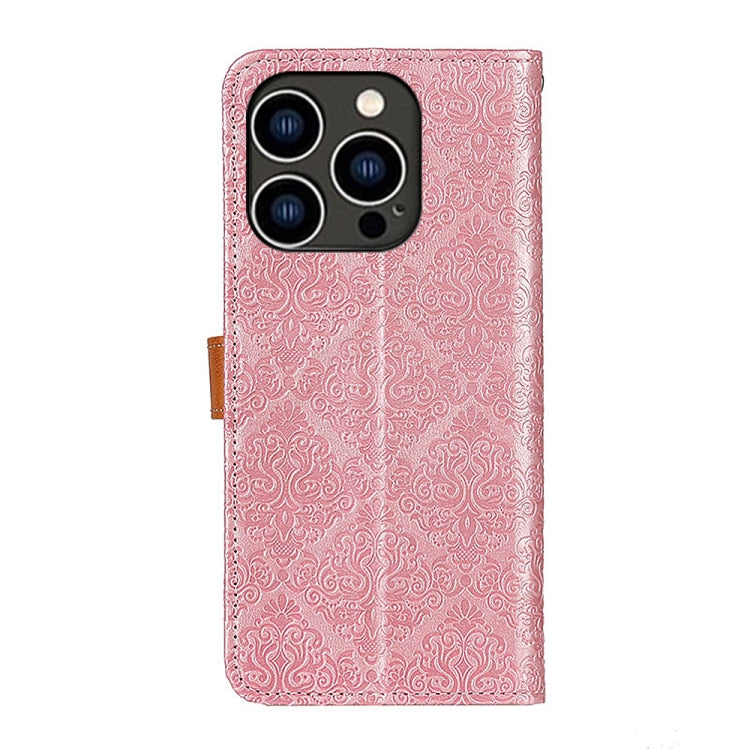 European Floral Embossed Leather Phone Case, For iPhone 16 Pro Max, For iPhone 16 Pro, For iPhone 16 Plus, For iPhone 16, For iPhone SE 2024, For iPhone 15 Pro Max, For iPhone 15 Pro, For iPhone 15 Plus, For iPhone 15