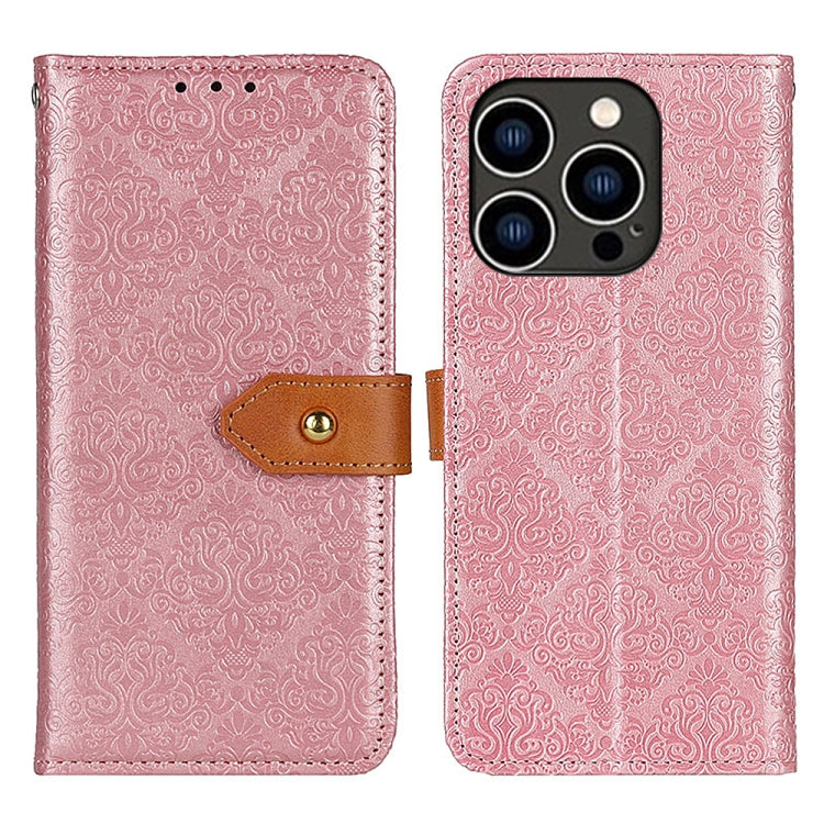 European Floral Embossed Leather Phone Case, For iPhone 16 Pro Max, For iPhone 16 Pro, For iPhone 16 Plus, For iPhone 16, For iPhone SE 2024, For iPhone 15 Pro Max, For iPhone 15 Pro, For iPhone 15 Plus, For iPhone 15