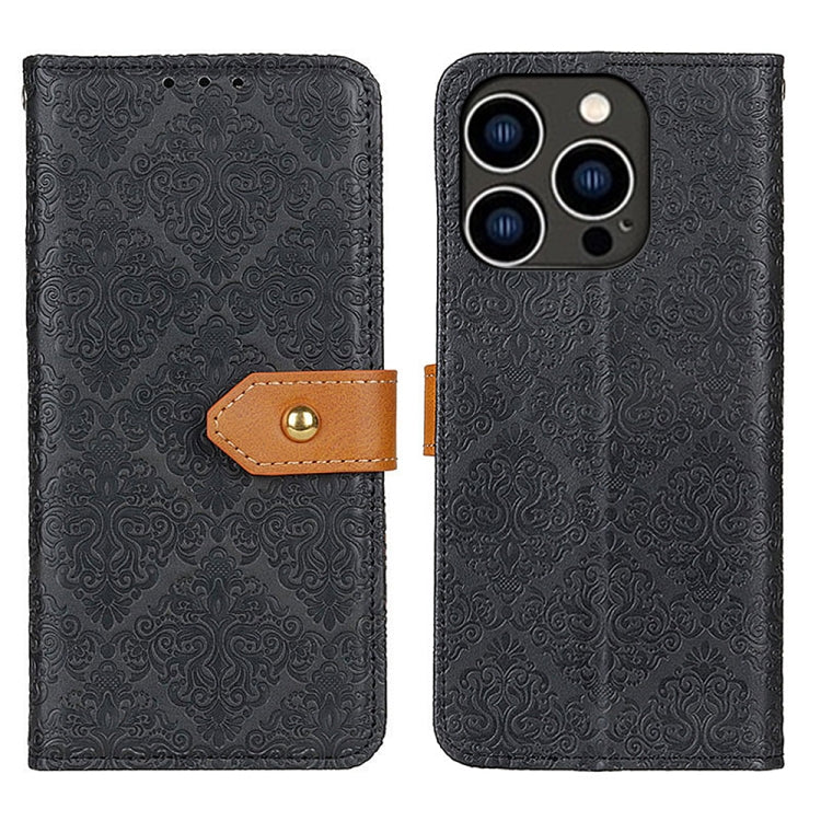 European Floral Embossed Leather Phone Case, For iPhone 16 Pro Max, For iPhone 16 Pro, For iPhone 16 Plus, For iPhone 16, For iPhone SE 2024, For iPhone 15 Pro Max, For iPhone 15 Pro, For iPhone 15 Plus, For iPhone 15