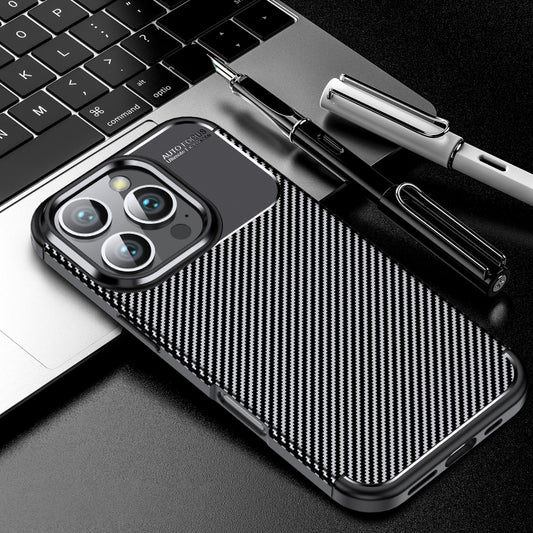 Carbon Fiber Texture Shockproof TPU Phone Case, For iPhone 16 Pro Max, For iPhone 16 Pro, For iPhone 16 Plus, For iPhone 16, For iPhone SE 2024, For iPhone 15 Pro Max, For iPhone 15 Pro, For iPhone 15 Plus, For iPhone 15