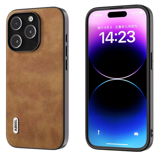 ABEEL Retro Litchi Texture PU Phone Case, For iPhone 15 Pro Max, For iPhone 15 Pro, For iPhone 15 Plus, For iPhone 15, For iPhone 14 Plus, For iPhone 14