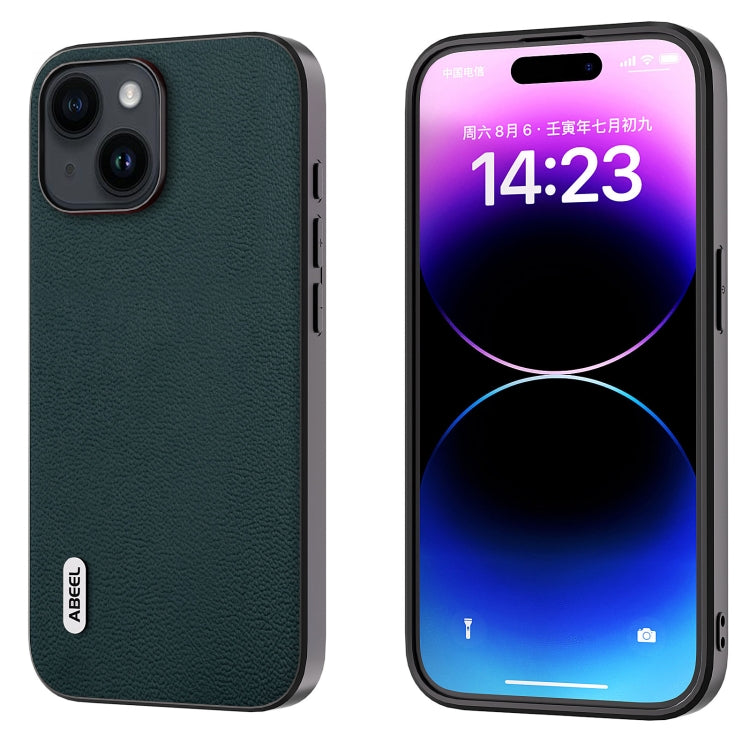 ABEEL Genuine Leather Luolai Series Phone Case, For iPhone 15 Plus, For iPhone 15, For iPhone 14 Plus, For iPhone 14, For iPhone 14 Pro, For iPhone 14 Pro Max