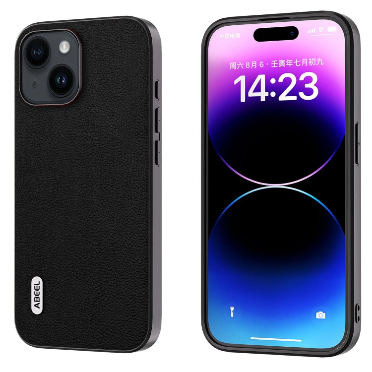 ABEEL Genuine Leather Luolai Series Phone Case, For iPhone 15 Plus, For iPhone 15, For iPhone 14 Plus, For iPhone 14, For iPhone 14 Pro, For iPhone 14 Pro Max