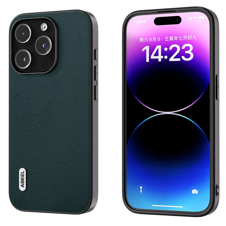 ABEEL Genuine Leather Luolai Series Phone Case, For iPhone 15 Plus, For iPhone 15, For iPhone 14 Plus, For iPhone 14, For iPhone 14 Pro, For iPhone 14 Pro Max