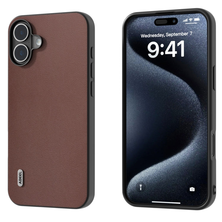 ABEEL Genuine Leather Xiaoya Series Phone Case, For iPhone 16 Pro Max, For iPhone 16 Pro, For iPhone 16 Plus, For iPhone 16, For iPhone 15 Pro Max, For iPhone 15 Pro, For iPhone 15 Plus, For iPhone 15