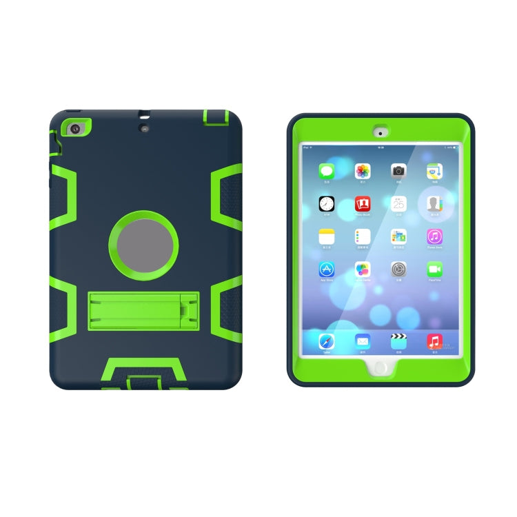 Shockproof PC + Silicone Protective Case，with Holder, For iPad Mini 3 / 2 / 1