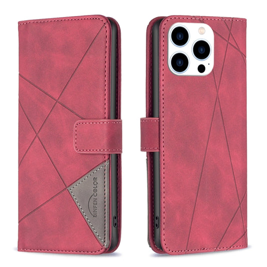 Magnetic Buckle Rhombus Texture Leather Phone Case