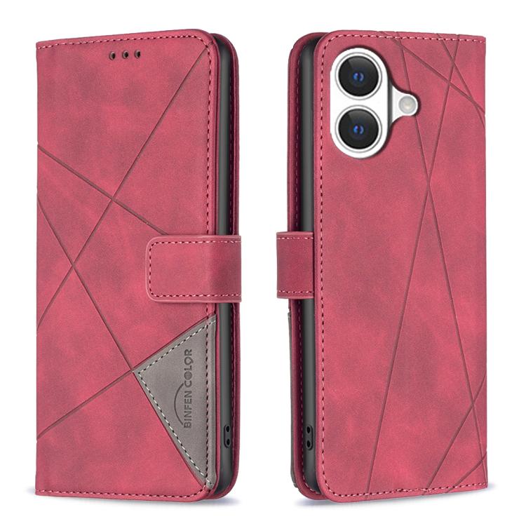Magnetic Buckle Rhombus Texture Leather Phone Case