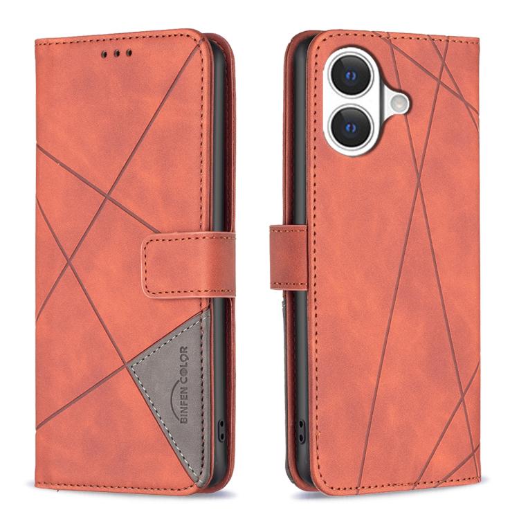 Magnetic Buckle Rhombus Texture Leather Phone Case