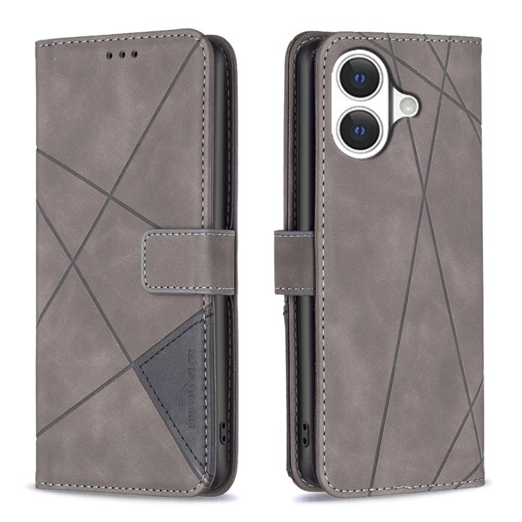 Magnetic Buckle Rhombus Texture Leather Phone Case