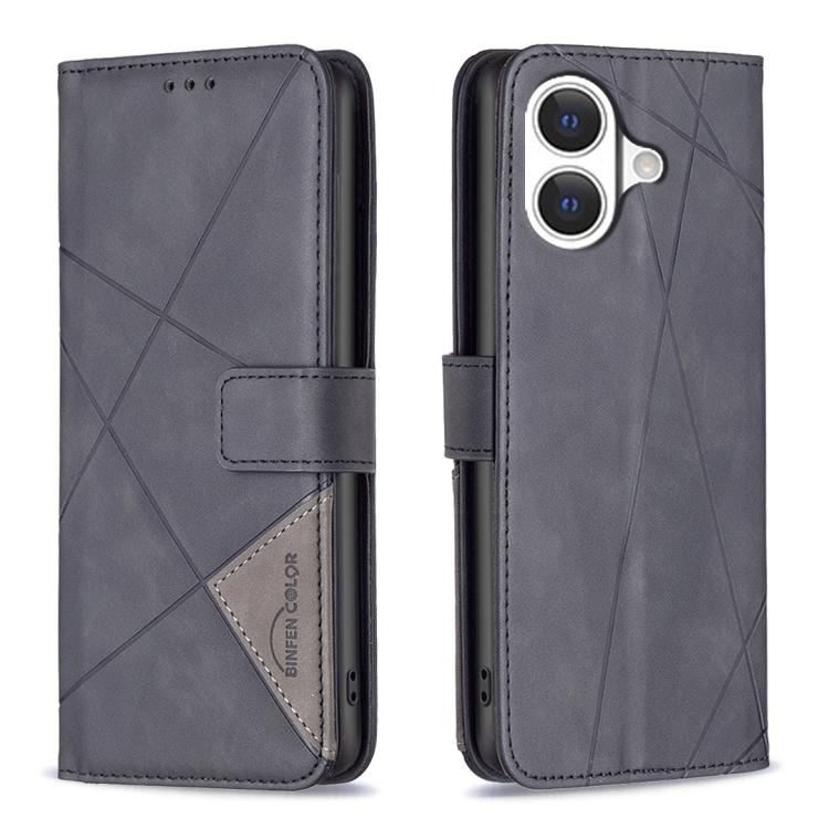 Magnetic Buckle Rhombus Texture Leather Phone Case
