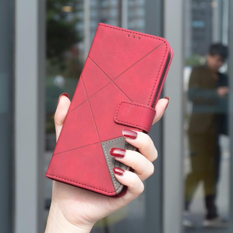 Magnetic Buckle Rhombus Texture Leather Phone Case