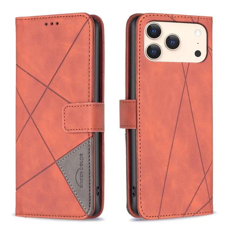 Magnetic Buckle Rhombus Texture Leather Phone Case