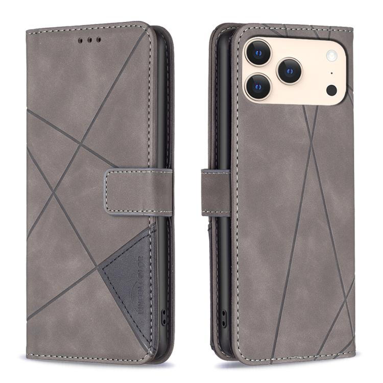 Magnetic Buckle Rhombus Texture Leather Phone Case