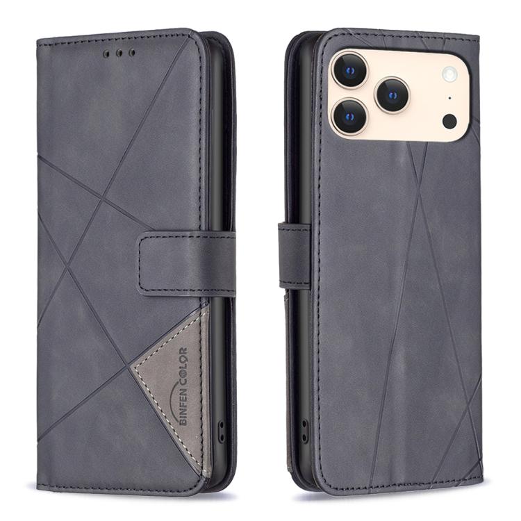 Magnetic Buckle Rhombus Texture Leather Phone Case