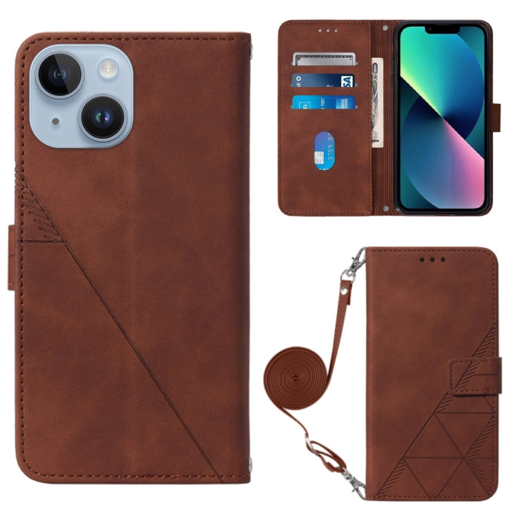 Crossbody 3D Embossed Flip Leather Phone Case, For iPhone 15 Pro, For iPhone 15 Plus, For iPhone 15, For iPod Touch 7 / 6 / 5