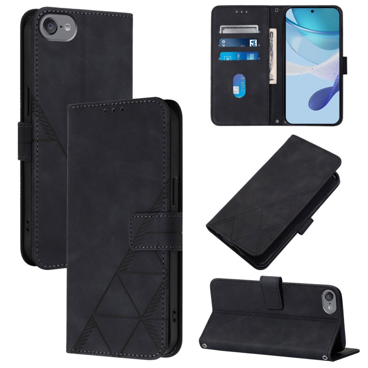 Crossbody 3D Embossed Flip Leather Phone Case, For iPhone 15 Pro, For iPhone 15 Plus, For iPhone 15, For iPod Touch 7 / 6 / 5