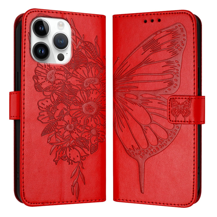 Embossed Butterfly Leather Phone Case, For iPhone 16 Pro Max, For iPhone 16 Pro, For iPhone 16 Plus, For iPhone 16