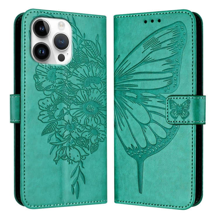 Embossed Butterfly Leather Phone Case, For iPhone 16 Pro Max, For iPhone 16 Pro, For iPhone 16 Plus, For iPhone 16