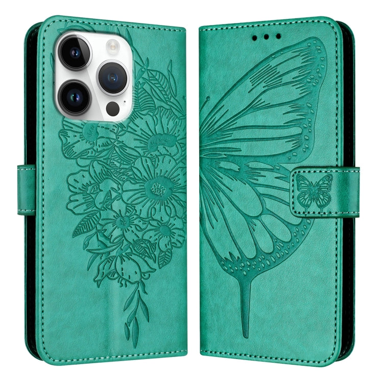 Embossed Butterfly Leather Phone Case, For iPhone 16 Pro Max, For iPhone 16 Pro, For iPhone 16 Plus, For iPhone 16