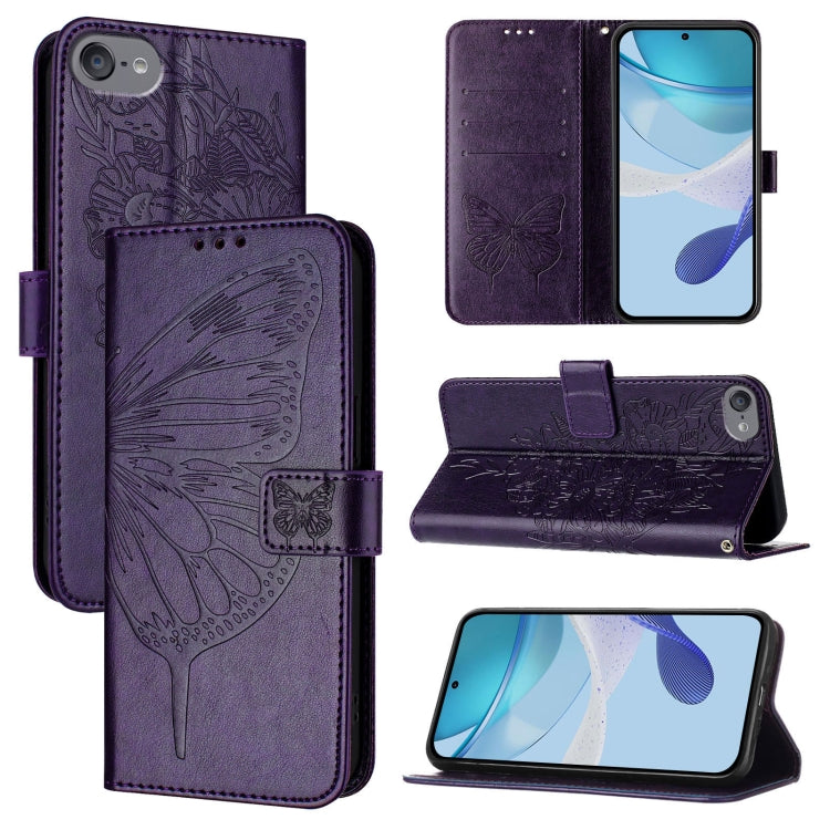 Embossed Butterfly Leather Phone Case, For iPhone 15, For iPod Touch 7 / 6 / 5