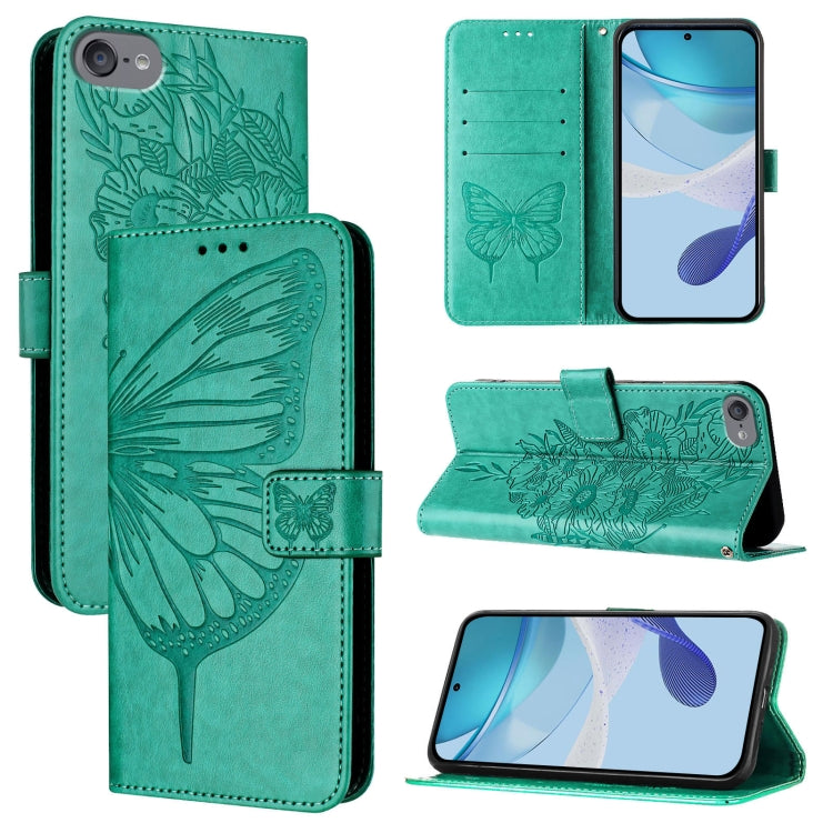 Embossed Butterfly Leather Phone Case, For iPhone 15, For iPod Touch 7 / 6 / 5