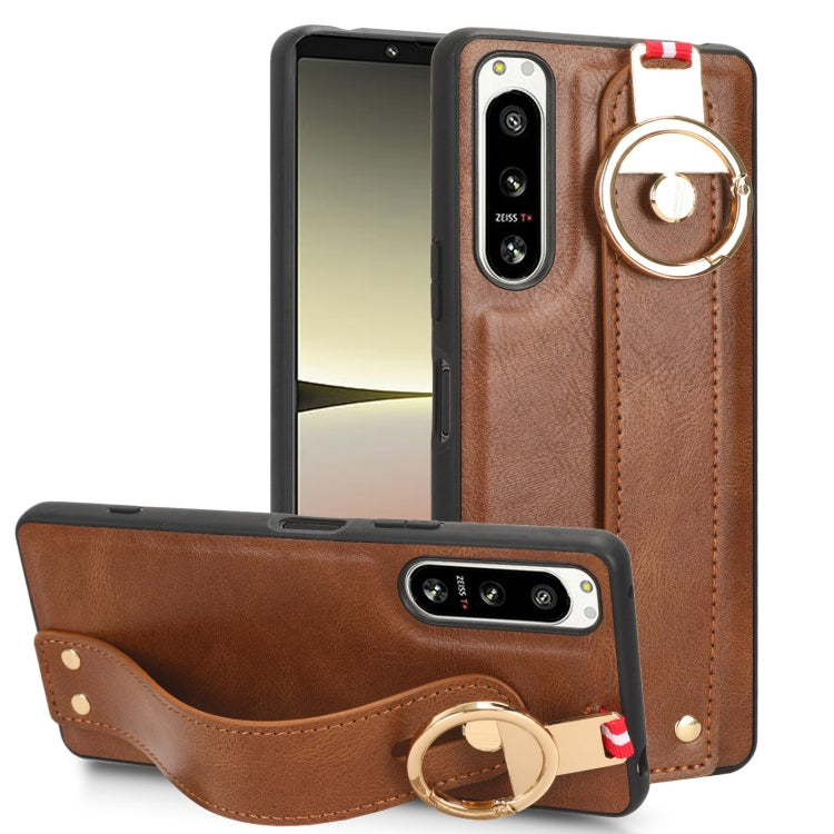 Wristband Leather Back Phone Case, For Sony Xperia 10 VI, For Sony Xperia 1 VI, For Sony Xperia 5 IV, For Sony Xperia 1 IV, For Sony Xperia 10 IV, For Sony Xperia 5 III