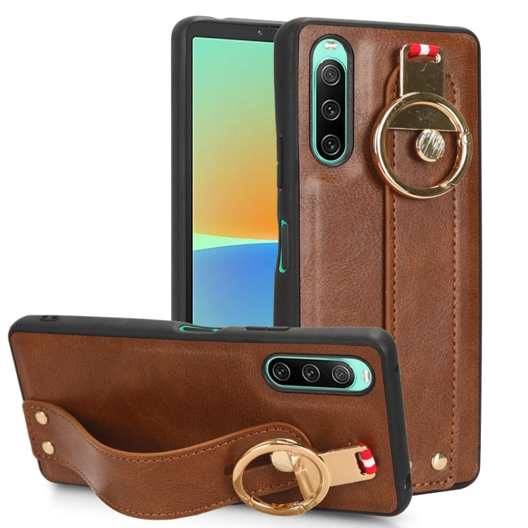 Wristband Leather Back Phone Case, For Sony Xperia 10 III, For Sony Xperia 1 III