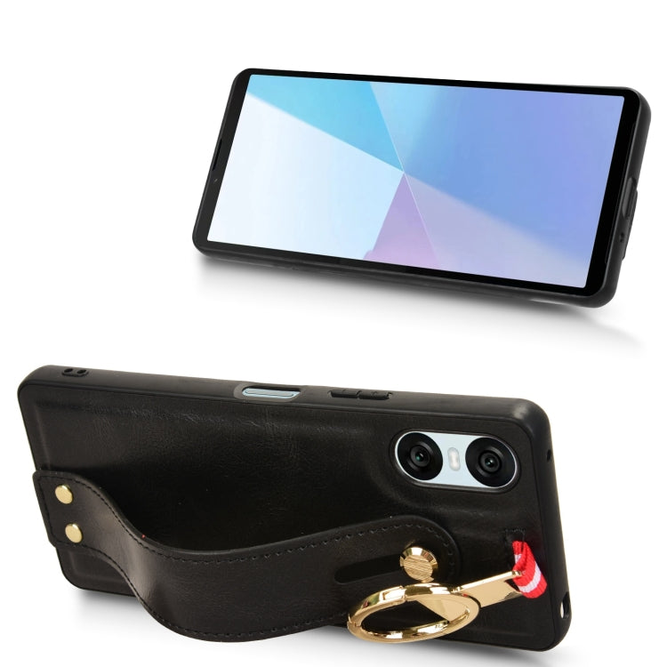 Wristband Leather Back Phone Case, For Sony Xperia 10 VI, For Sony Xperia 1 VI, For Sony Xperia 5 IV, For Sony Xperia 1 IV, For Sony Xperia 10 IV, For Sony Xperia 5 III