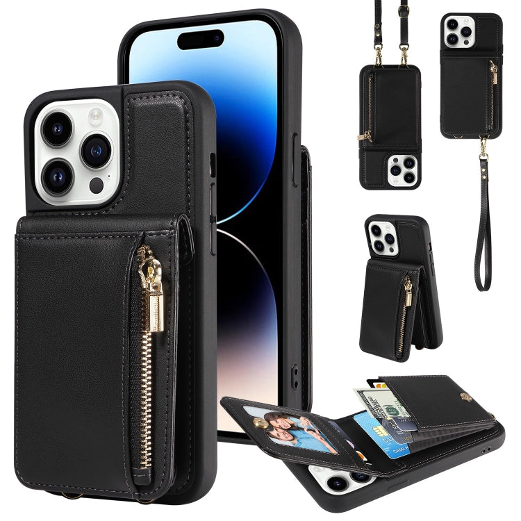 Crossbody Lanyard Zipper Wallet Leather Phone Case, For iPhone 15 Plus, For iPhone 15, For iPhone 14 Plus, For iPhone 14, For iPhone 14 Pro, For iPhone 14 Pro Max