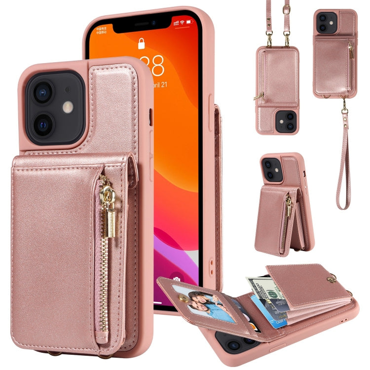 Crossbody Lanyard Zipper Wallet Leather Phone Case, For iPhone SE 2022/ 7 / 8, For iPhone 13 Pro Max, For iPhone 13 Pro, For iPhone 13, For iPhone 12 / 12 Pro, For iPhone 12 Pro Max