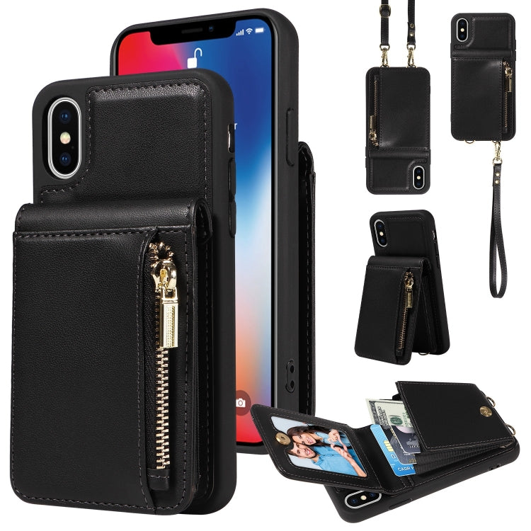 Crossbody Lanyard Zipper Wallet Leather Phone Case, For iPhone 11 Pro, For iPhone X / XS, For iPhone XR, For iPhone XS Max
