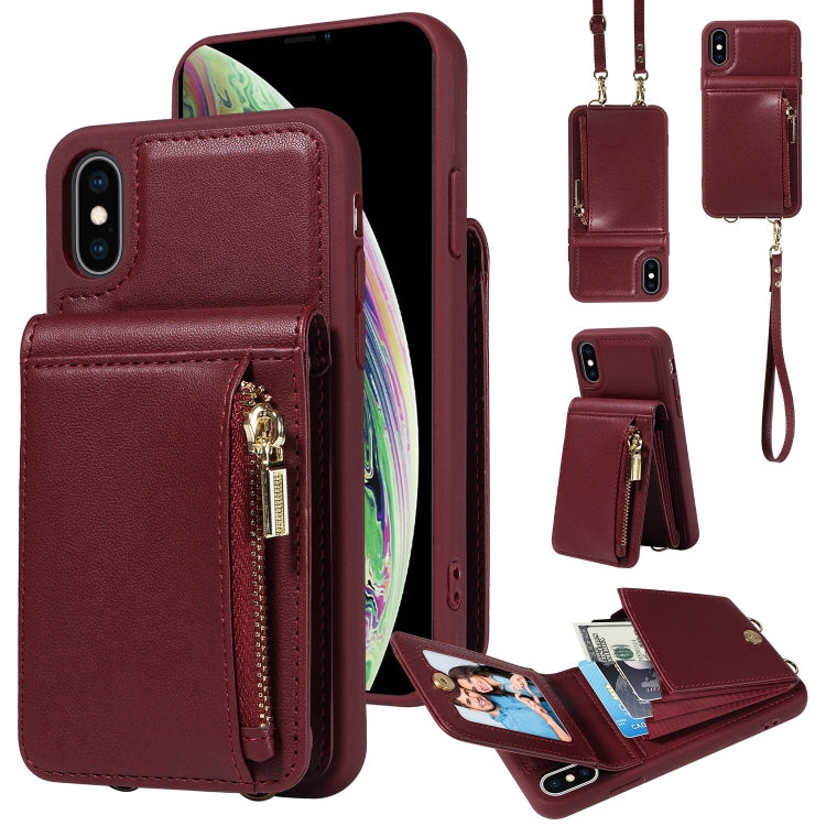 Crossbody Lanyard Zipper Wallet Leather Phone Case, For iPhone 11 Pro Max, For iPhone 11, For iPhone 11 Pro, For iPhone X / XS, For iPhone XR, For iPhone XS Max