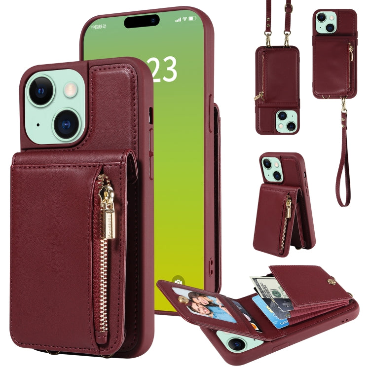 Crossbody Lanyard Zipper Wallet Leather Phone Case, For iPhone 15 Plus, For iPhone 15, For iPhone 14 Plus, For iPhone 14, For iPhone 14 Pro, For iPhone 14 Pro Max