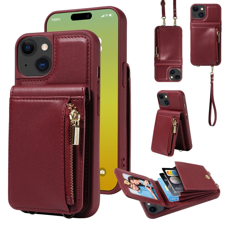 Crossbody Lanyard Zipper Wallet Leather Phone Case, For iPhone 15 Plus, For iPhone 15, For iPhone 14 Plus, For iPhone 14, For iPhone 14 Pro, For iPhone 14 Pro Max