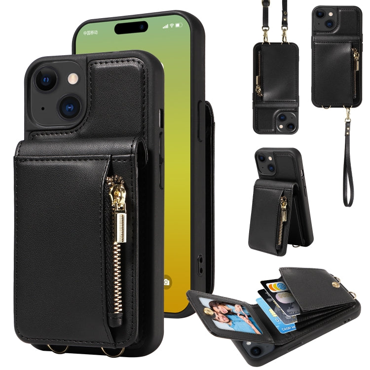 Crossbody Lanyard Zipper Wallet Leather Phone Case, For iPhone 15 Plus, For iPhone 15, For iPhone 14 Plus, For iPhone 14, For iPhone 14 Pro, For iPhone 14 Pro Max