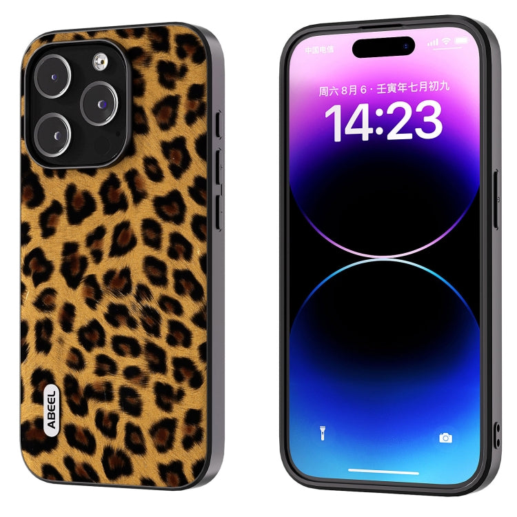 ABEEL Black Edge Leopard Phone Case, For iPhone 15 Pro Max, For iPhone 15 Pro, For iPhone 15 Plus, For iPhone 15, For iPhone 14 Plus, For iPhone 14