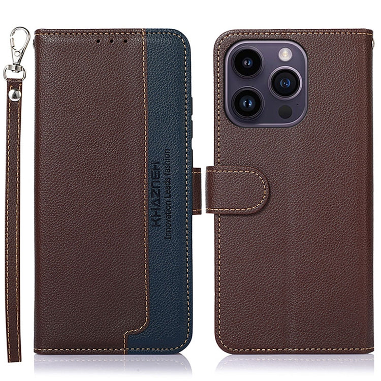 KHAZNEH Litchi Texture Leather RFID Phone Case, For iPhone 16 Pro Max, For iPhone 16 Pro, For iPhone 16 Plus, For iPhone 16, For iPhone SE 2024, For iPhone 15 Pro Max, For iPhone 15 Pro, For iPhone 15 Plus