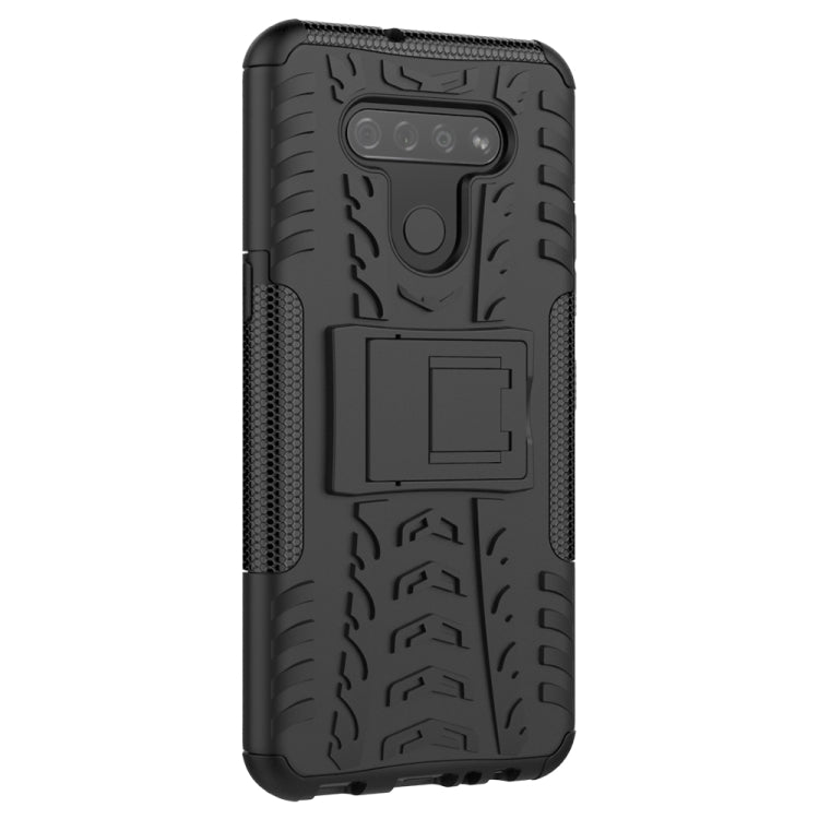 Tire Texture Shockproof TPU+PC Protective Case，with Holder, For LG K51, For LG Stylo 6, For Motorola Moto G8, For Motorola Moto G8 Power