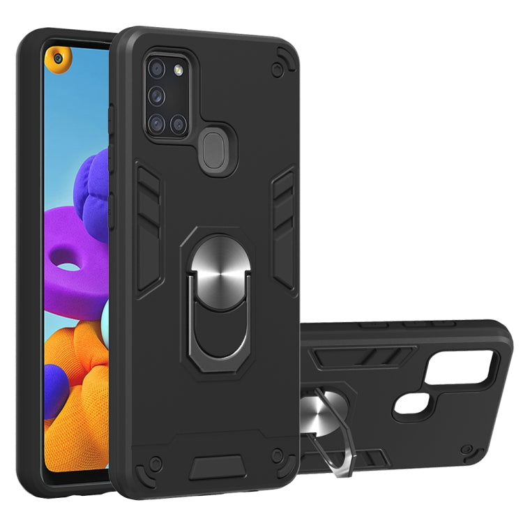 2 in 1 Armour Series PC + TPU Protective Case with Ring Holder, For Huawei Y6P, For Huawei Y8P(2020), For Samsung Galaxy A21s